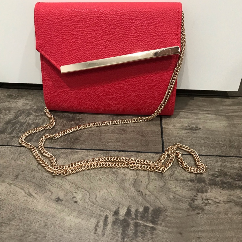 Red clutch bag
